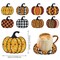 8 Pcs Fall Pumpkin Rhinestones Art Painting Coasters with Holder 8 Style Cute Pumpkin Non Slip Acrylic Round Cup Coaster Art Supplies for Beginners Adults Autumn DIY Rhinestones Painting Kit